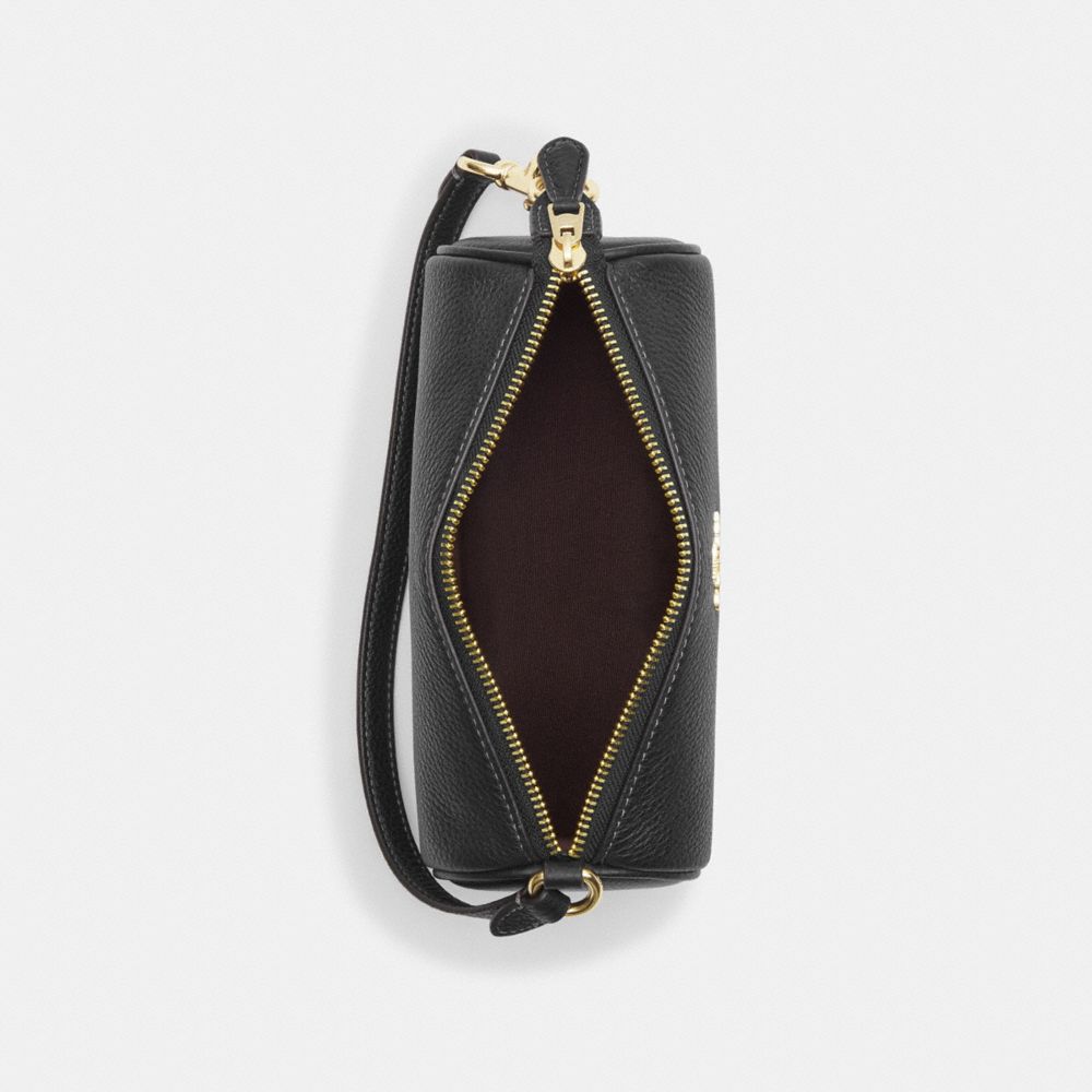 COACH®,SAC CYLINDRIQUE NOLITA,Cuir maroquiné,Or/Noir,Inside View,Top View
