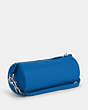 COACH®,NOLITA BARREL BAG,Pebbled Leather,Mini,Silver/Bright Blue,Angle View