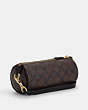 COACH®,NOLITA BARREL BAG IN SIGNATURE CANVAS,Coated Canvas,Mini,Gold/Brown Black,Angle View