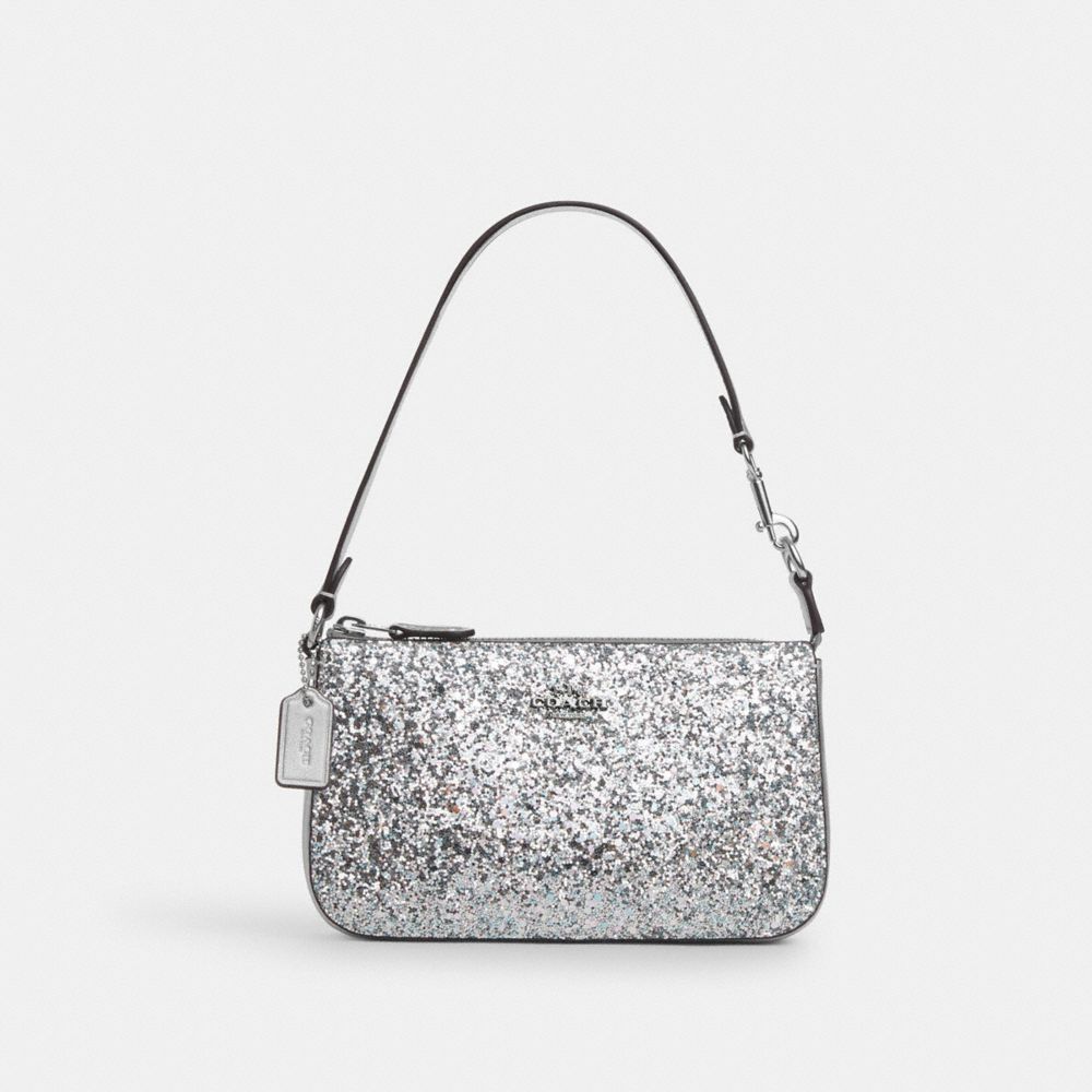 COACH®,NOLITA 19,Non Leather,Mini,Silver/Silver,Front View