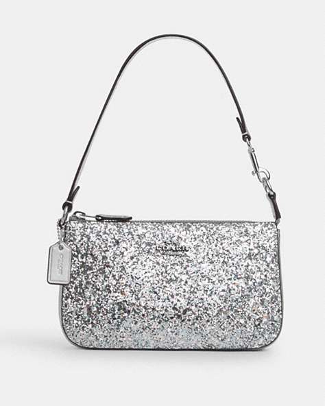 COACH®,NOLITA 19,Leather,Silver/Silver,Front View