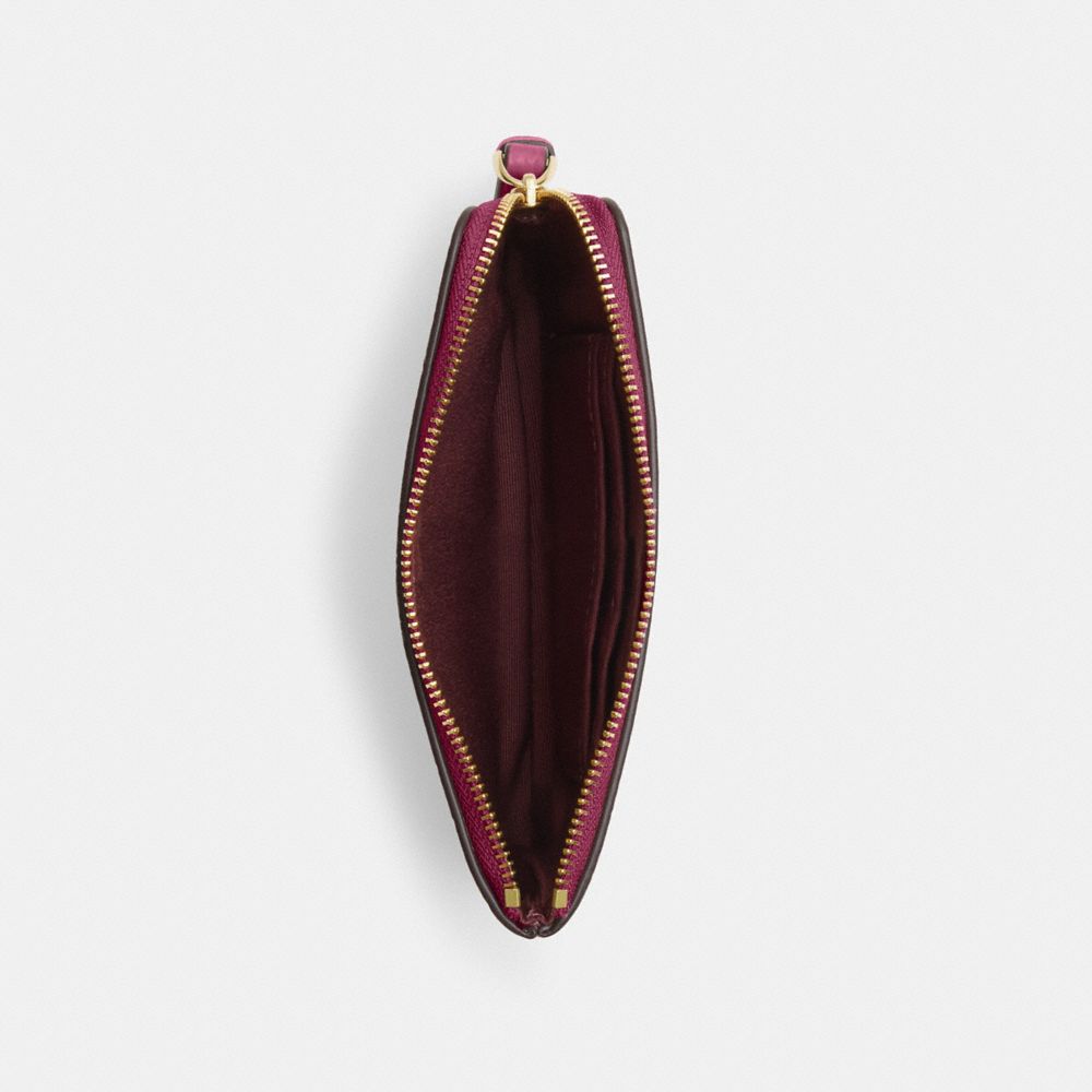 COACH®,POCHETTE À DRAGONNE AVEC FERMETURE ÉCLAIR D'ANGLE,Cuir galet,Or/Rose,Inside View,Top View