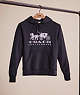 COACH®,RESTORED HORSE AND CARRIAGE HOODIE IN ORGANIC COTTON,Black,Front View