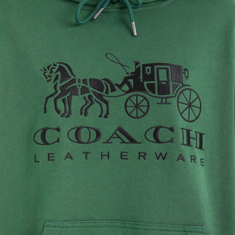 Coach Restored Horse And Carriage Hoodie In Organic Cotton In Dark Pine