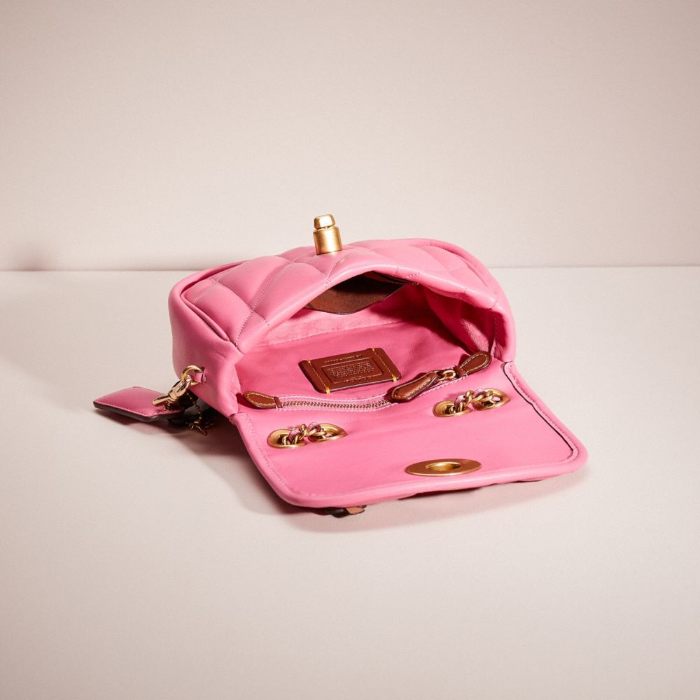 COACH®,UPCRAFTED PILLOW MADISON SHOULDER BAG 18 WITH QUILTING,Nappa leather,Mini,Flower Power,Brass/Petunia,Inside View,Top View