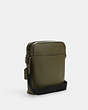 COACH®,HOUSTON FLIGHT BAG,Leather,Medium,Gunmetal/Olive Drab,Angle View