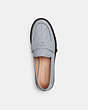 COACH®,LEAH LOAFER WITH QUILTING,Leather,Grey Blue,Inside View,Top View