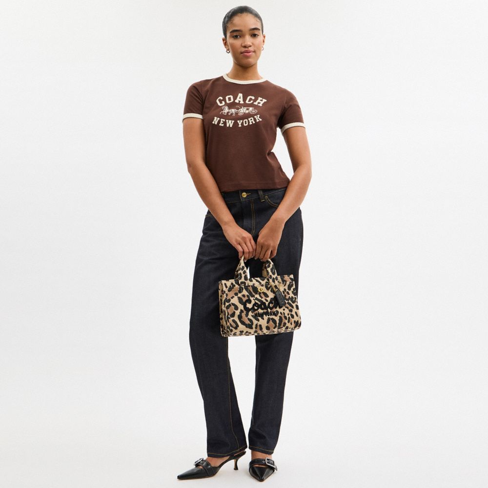 COACH®,Cargo Tote Bag 26 With Leopard Print,Canvas,Tote,Adjustable,Silver Metal,Casual,,Detail View