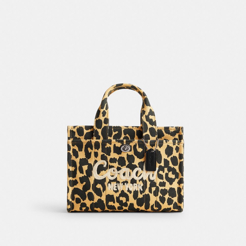 COACH®,CARGO TOTE BAG 26 WITH LEOPARD PRINT,Medium,Silver/Leopard,Front View image number 0
