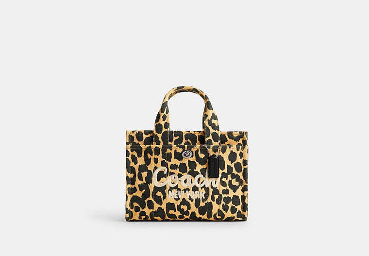 COACH®,CARGO TOTE 26 WITH LEOPARD PRINT,Silver/Leopard,Front View image number 0