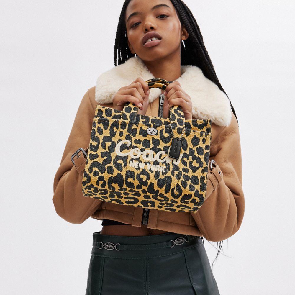 Leopard print canvas tote bag sale