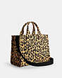 COACH®,CARGO TOTE WITH LEOPARD PRINT,Recycled Canvas/Recycled Leather,X-Large,Silver/Leopard,Angle View