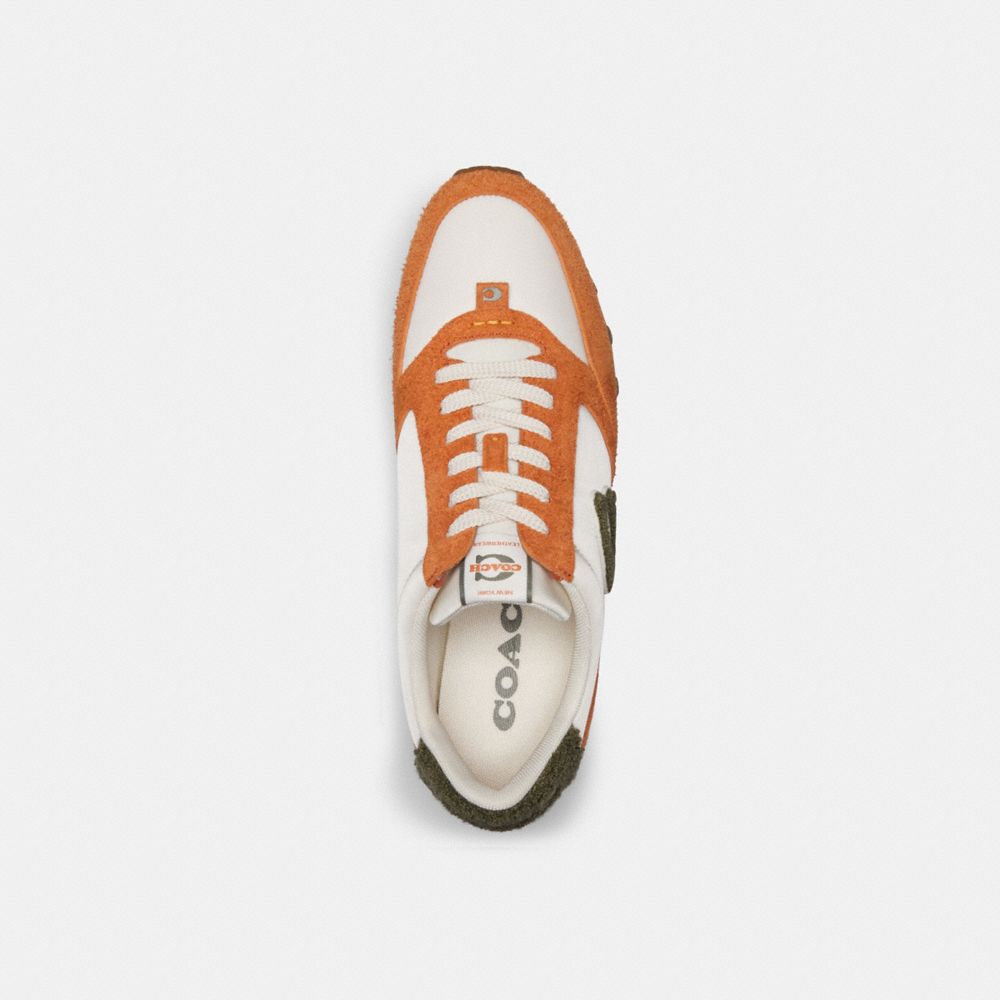 COACH®,Runner Sneaker,Suede,Activewear,Casual,Mixed Media,Color Block,Casual,Multi Color,Inside View,Top View