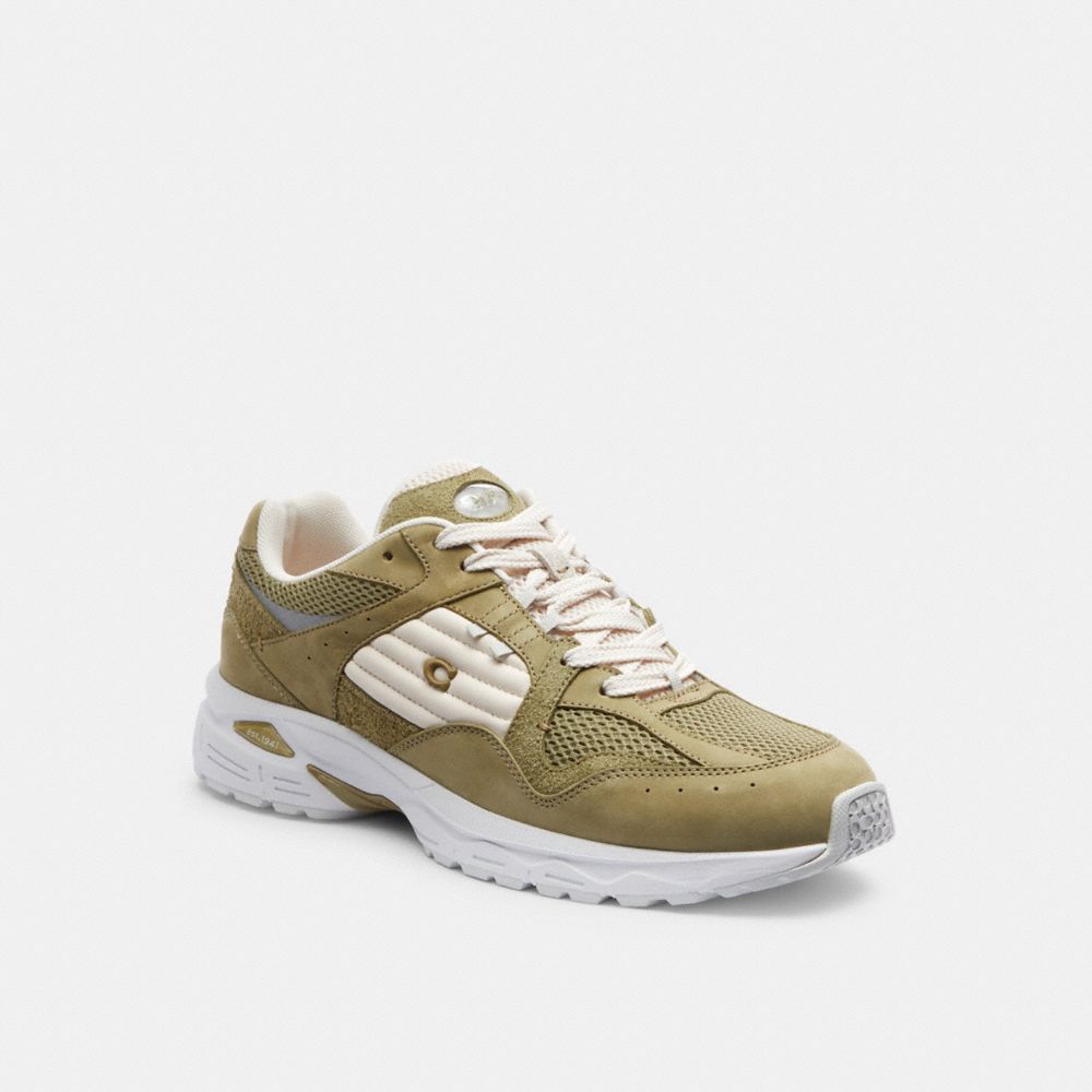COACH®,C301 SNEAKER,Suede,Moss,Front View image number 0