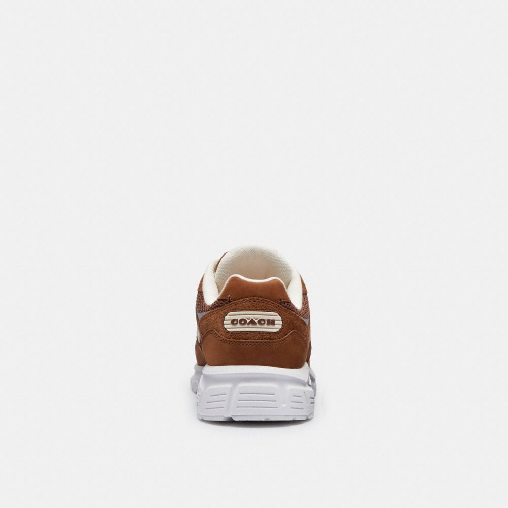 COACH®,C301 Sneaker,Mesh,Rubber,Leather,Suede,Casual,Fabric,Perforated,Logo,Quilted,Color Block,Traction,Running,Brown,Alternate View