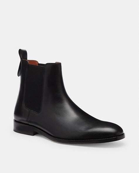 COACH®,DALTON CHELSEA BOOT,Leather,Black,Front View