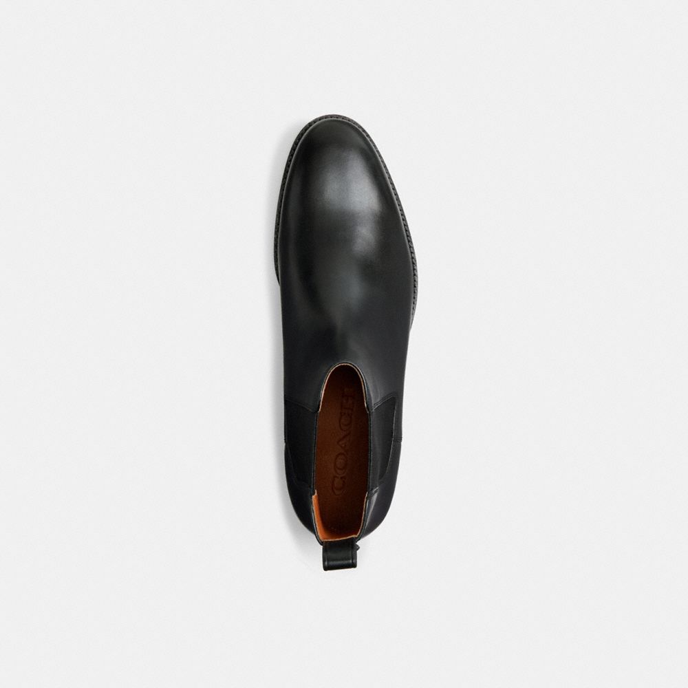 COACH®,DALTON CHELSEA BOOT,Leather,Black,Inside View,Top View