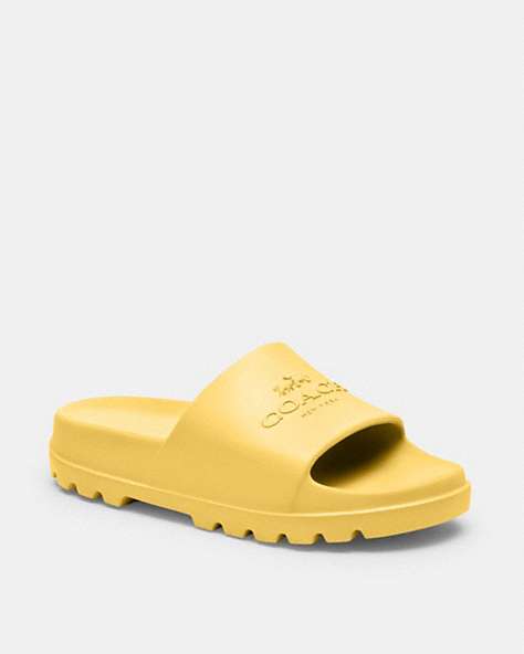 COACH®,JAC SLIDE,Synthetic,Retro Yellow,Front View