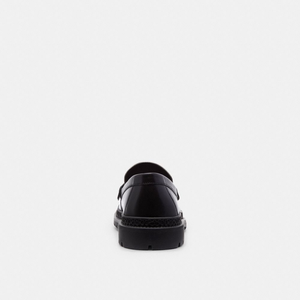 COACH®,Cooper Loafer,Leather,Rubber,Loafer,Penny Loafer,Color Block,Traction,Casual,Work,Black,Alternate View
