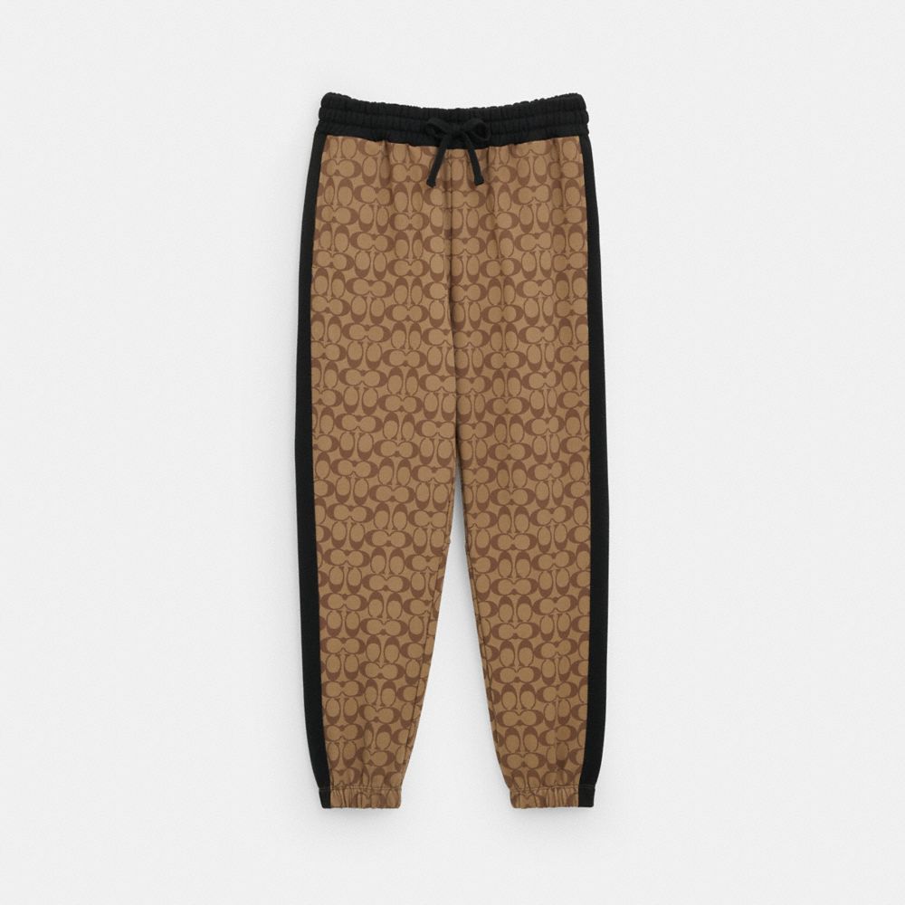 COACH®,SIGNATURE SWEATPANTS,Khaki Signature,Front View