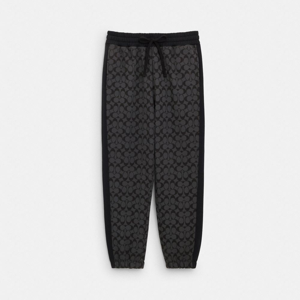 COACH®,SIGNATURE SWEATPANTS,Charcoal Signature,Front View