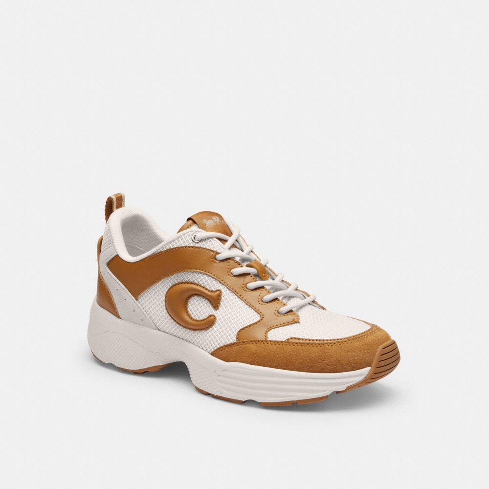 COACH®,STRIDER SNEAKER,Light Saddle/Chalk,Front View
