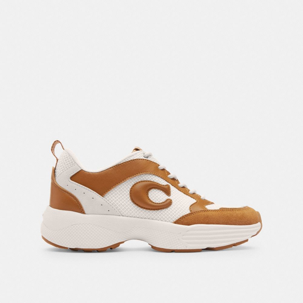 COACH®,STRIDER SNEAKER,Light Saddle/Chalk,Angle View