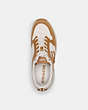 COACH®,STRIDER SNEAKER,Mixed Material,Light Saddle/Chalk,Inside View,Top View