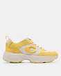 COACH®,STRIDER SNEAKER,Mixed Material,Retro Yellow,Angle View
