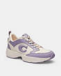 COACH®,STRIDER SNEAKER,Mixed Material,Light Violet,Front View
