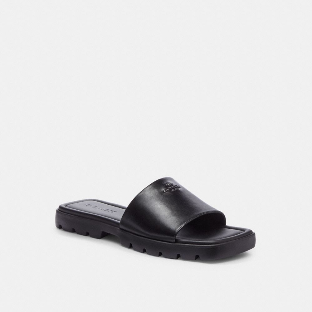 COACH®,FIONA SANDAL,Black,Front View