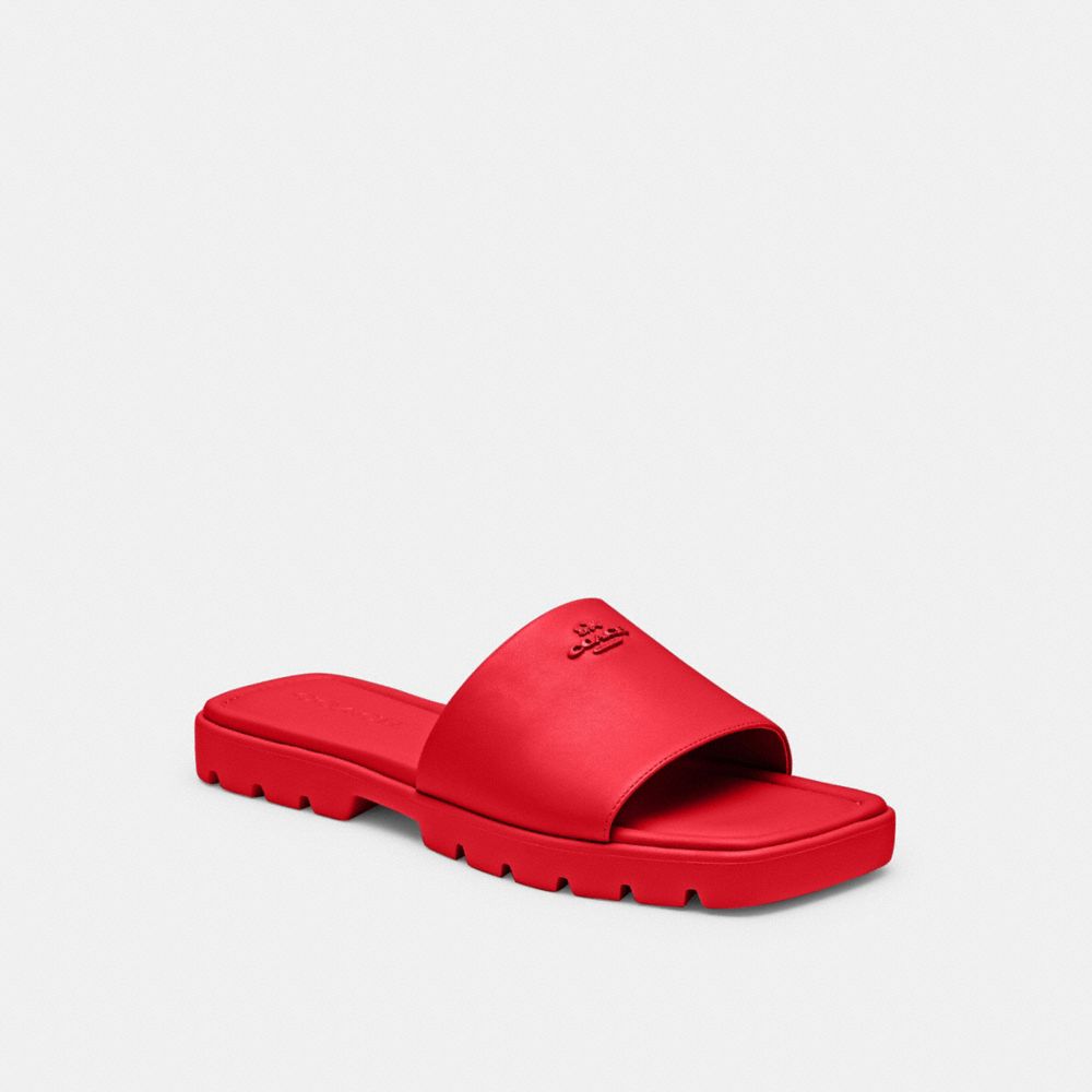 COACH®,FIONA SANDAL,Bright Poppy,Front View