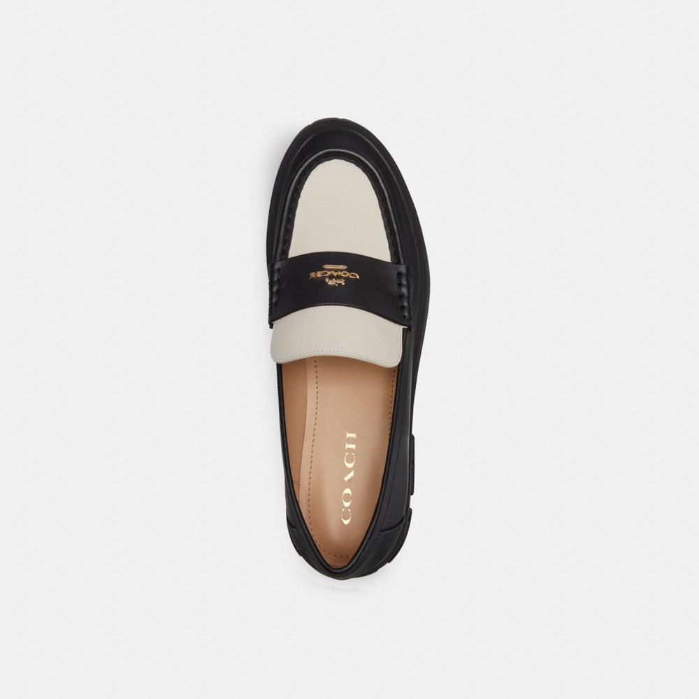 COACH®,RUTHIE LOAFER,Black/Chalk,Inside View,Top View