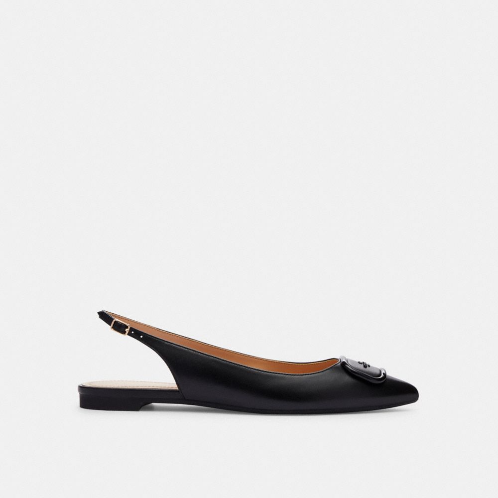 COACH®,VEDA SLINGBACK,Black,Angle View