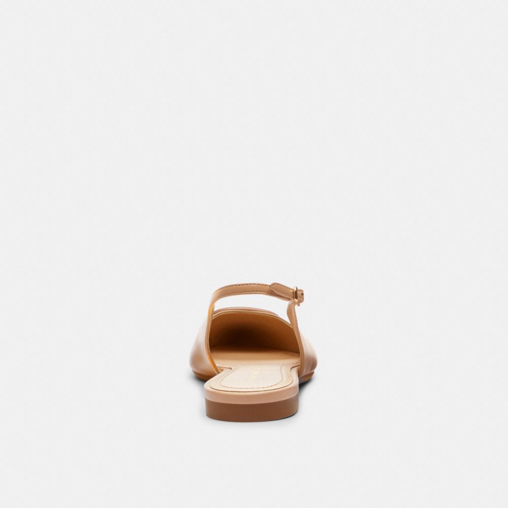 COACH®,Veda Slingback,Rubber,Leather,Lining Leather,Flats,Metal,Work,Beige,Alternate View