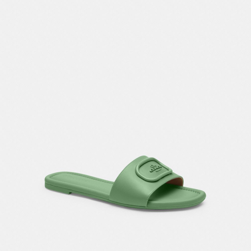 COACH®,EVY SANDAL,Soft Green,Front View