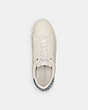COACH®,CLIP LOW TOP SNEAKER,Leather,Chalk/Silver,Inside View,Top View