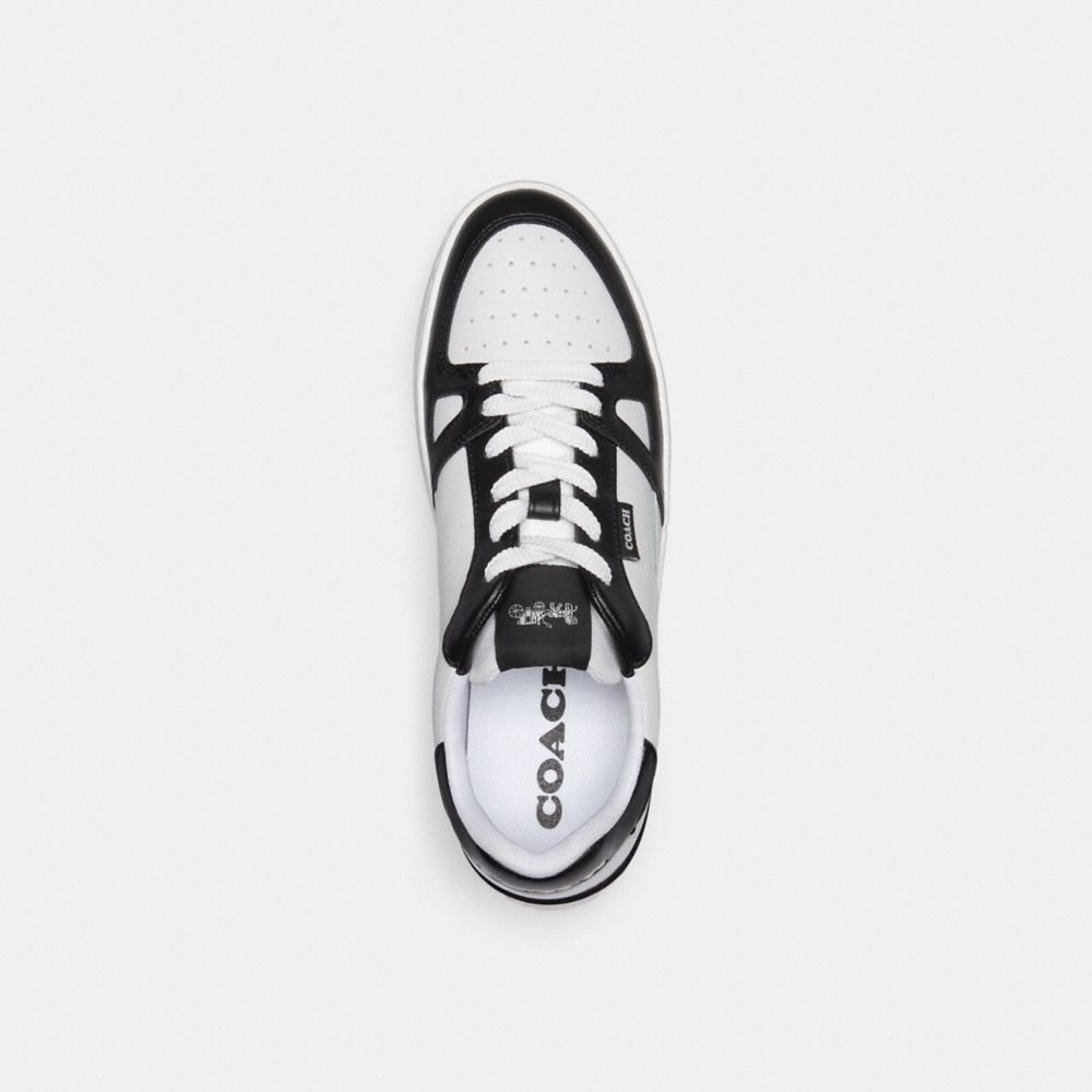 COACH®,CLIP COURT LOW TOP SNEAKER,Black/Optic White,Inside View,Top View