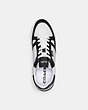 COACH®,CLIP COURT LOW TOP SNEAKER,Leather,Black/Optic White,Inside View,Top View