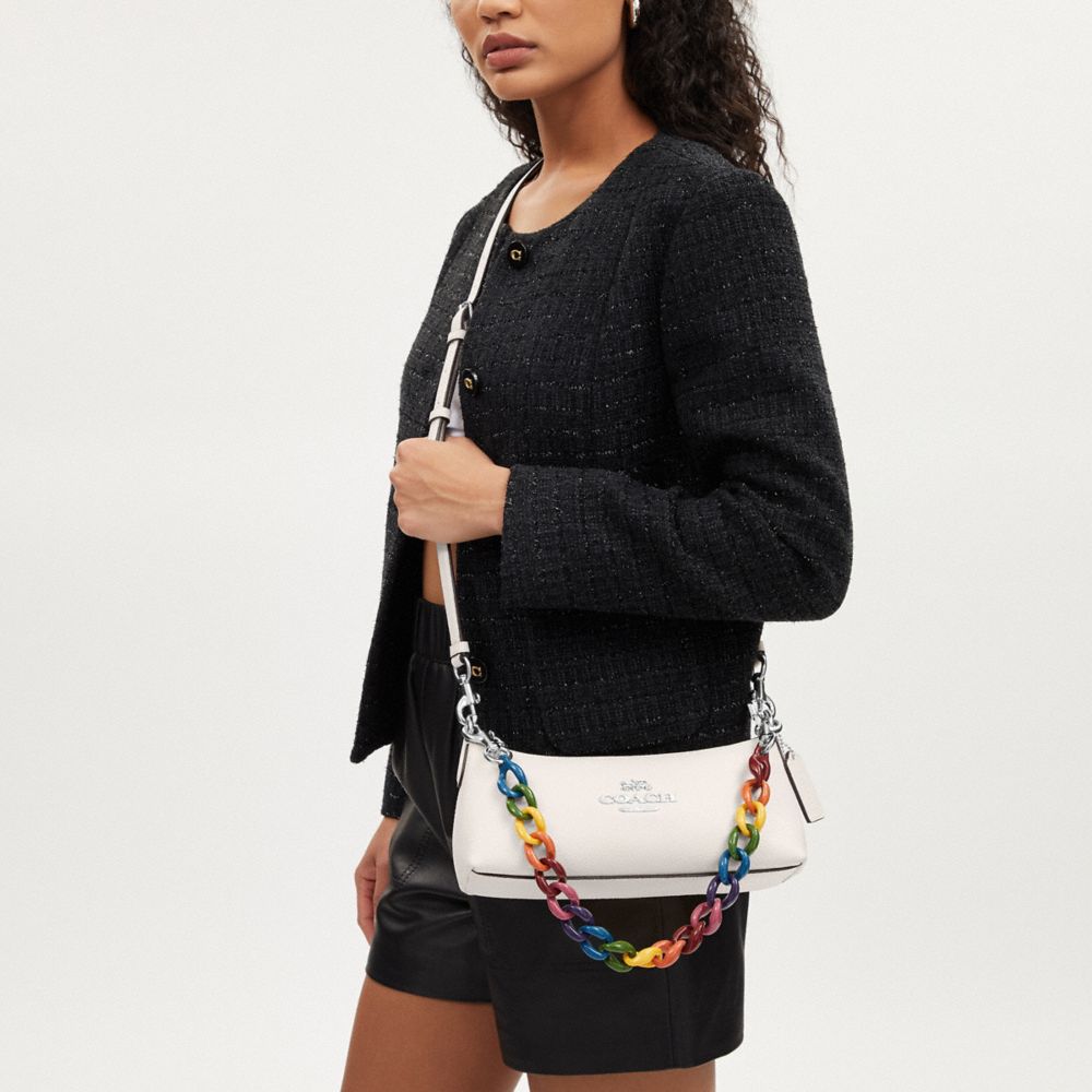 COACH®,CHAIN SHOULDER STRAP IN RAINBOW,Silver,Detail View