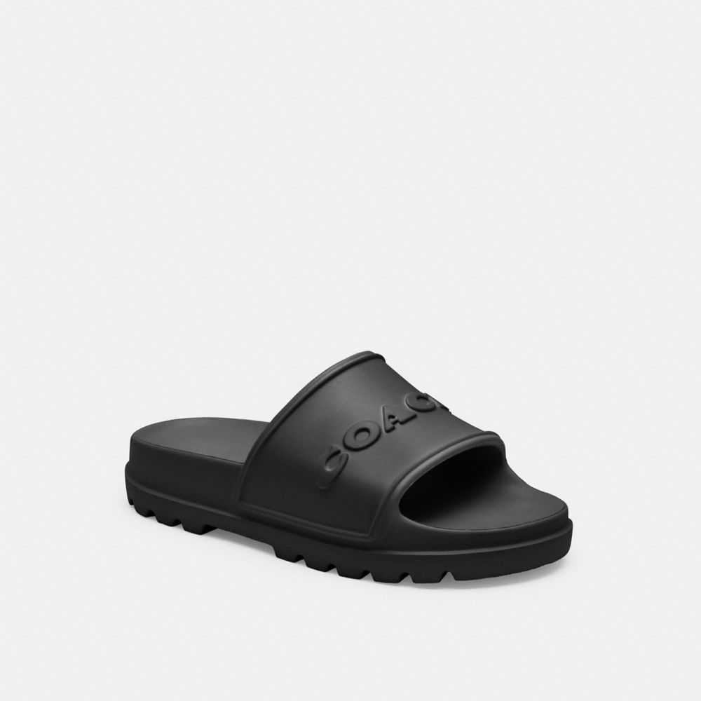 COACH®,Jesse Slide,EVA,Slides,Pool,Black,Front View