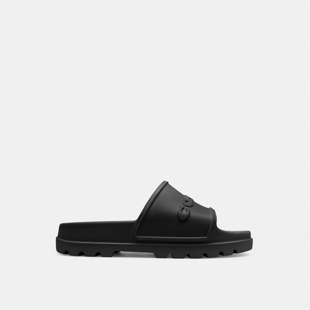 COACH®,Jesse Slide,EVA,Slides,Pull Tab,Casual,Black,Angle View
