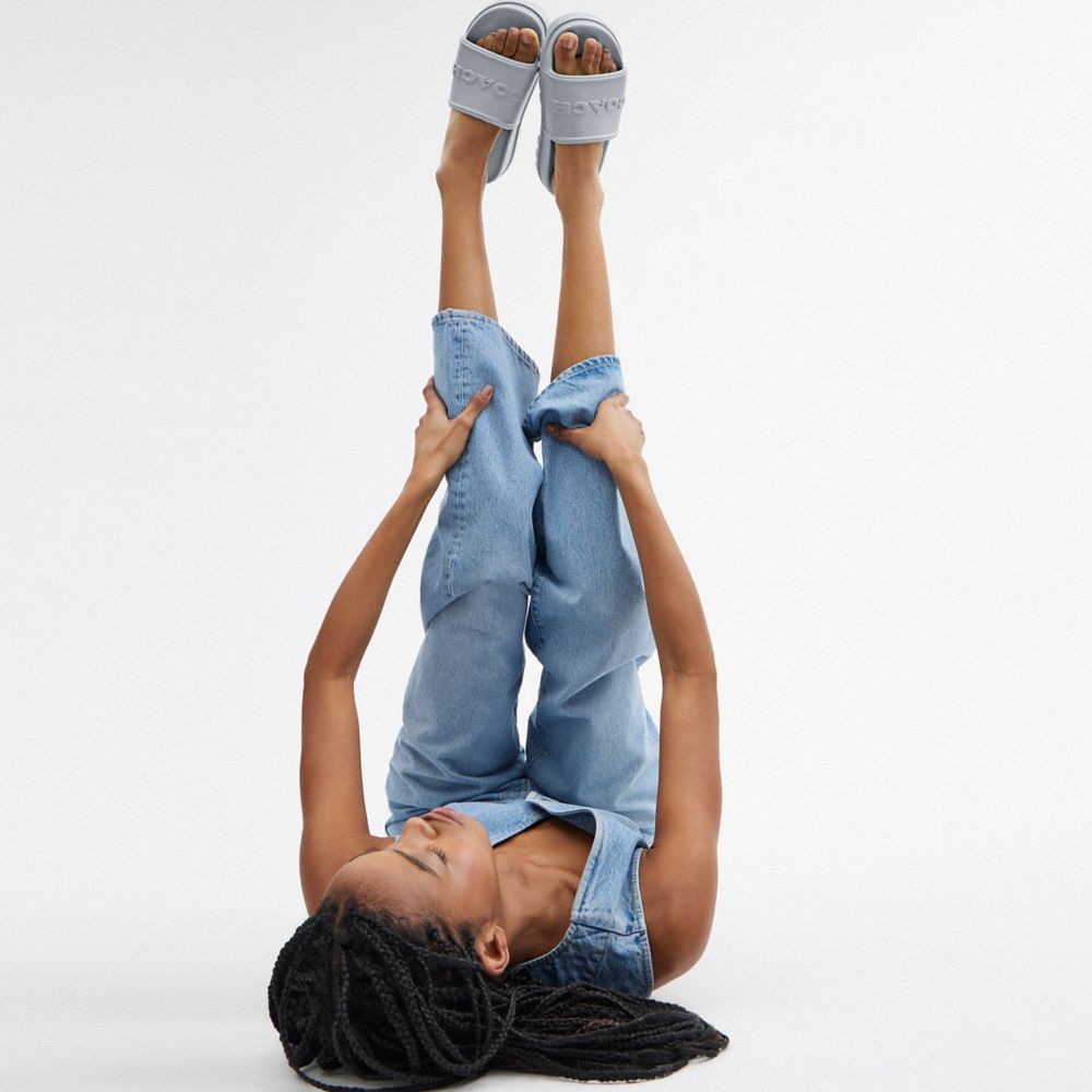 COACH®,Jesse Slide,EVA,Slides,Pull Tab,Casual,Gray,Detail View