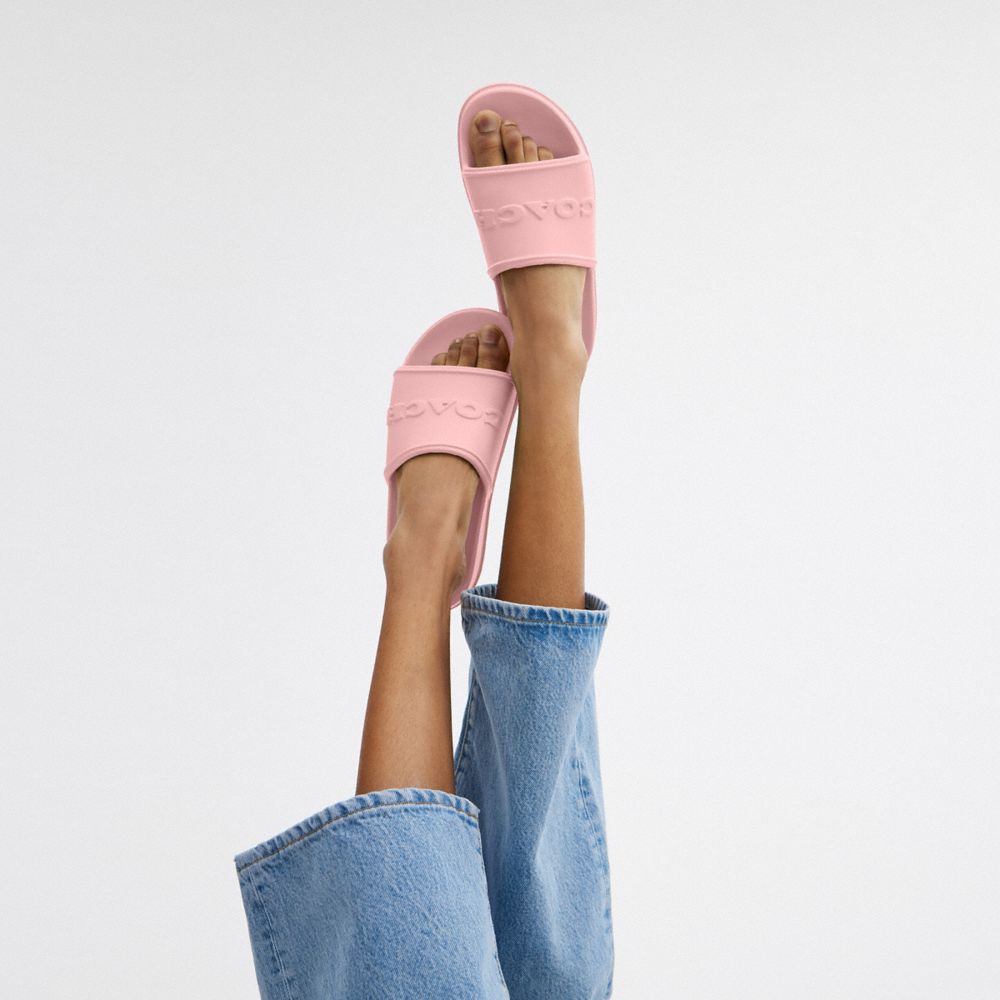 COACH®,Jesse Slide,EVA,Slides,Pull Tab,Casual,Pink,Detail View