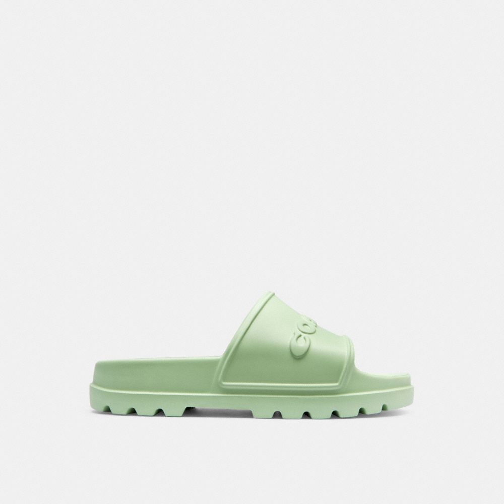COACH®,Jesse Slide,EVA,Slides,Pull Tab,Casual,Green,Angle View