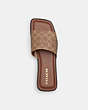 COACH®,FLORENCE SANDAL IN SIGNATURE CANVAS,Coated Canvas,Khaki/Dark Saddle,Inside View,Top View