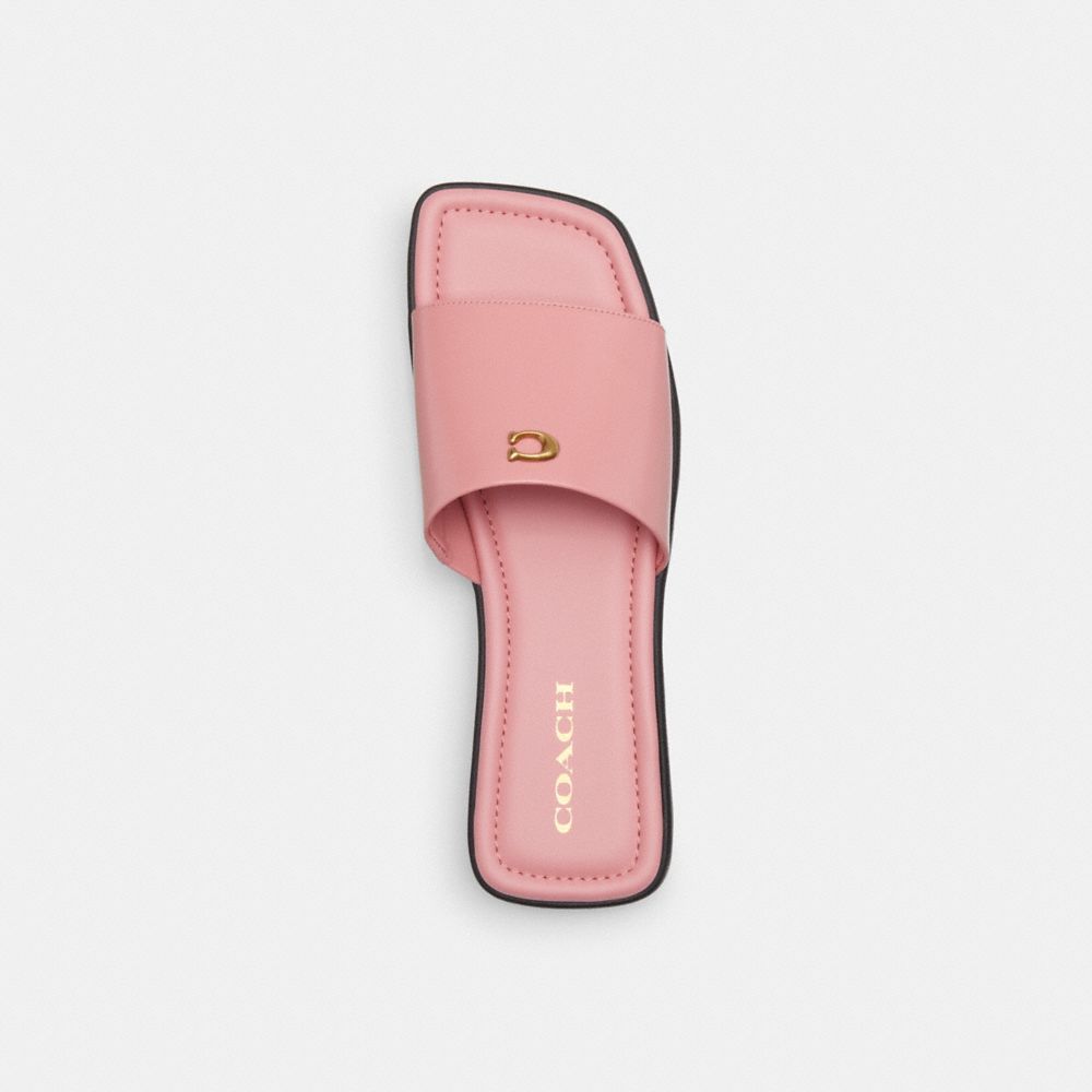 COACH®,FLORENCE SANDAL,Leather,Bubblegum,Inside View,Top View