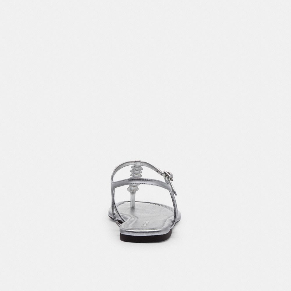 COACH®,Jacqueline Sandal,Sandals,Rhinestones,Silver Metal,Day Party,Silver,Metallic,Alternate View