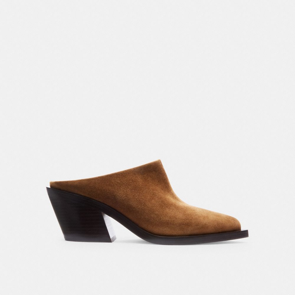 COACH®,PALOMA MULE,Suede,Coconut,Angle View