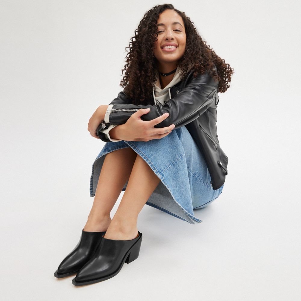 COACH®,Paloma Mule,Rubber,Mules,Day Party,Black,Detail View